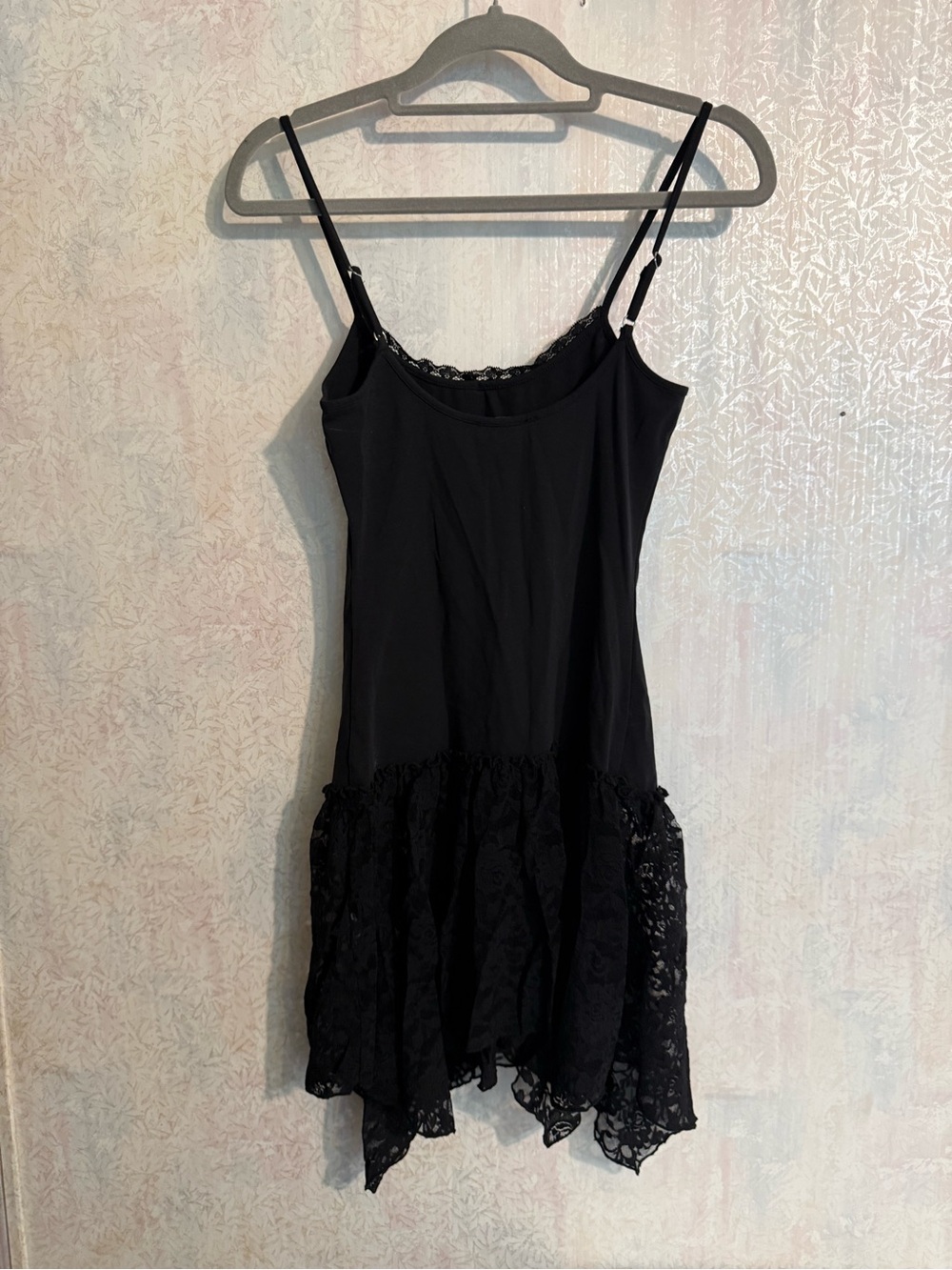 Frankie's Bikinis Black Hankie Lace Bottom Spaghetti Straps Mini Dress Sz XS - Picture 3 of 8